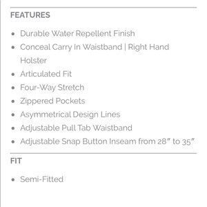 CCW range pants size 2x with adjustable waist band